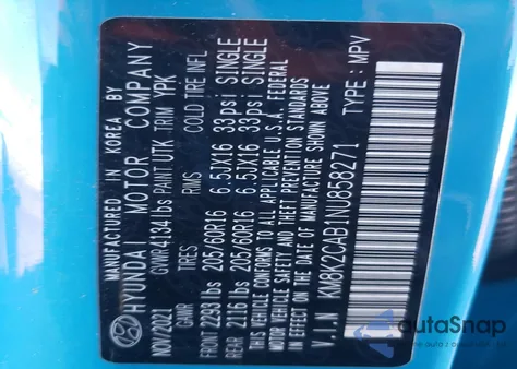 2022 Hyundai Kona Sel from USA, damaged, VIN KM8K2CAB1NU858271